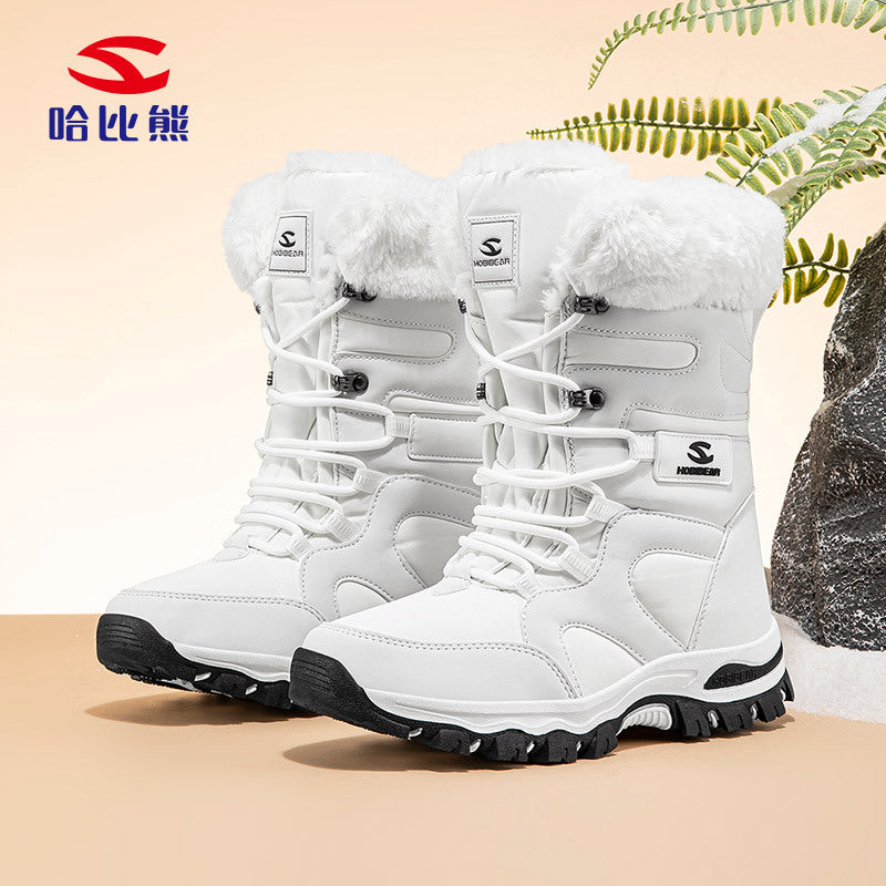 Habi Bear Adult Snow Boots: Men's Long-Pile Fleece Winter Boots, Women's Outdoor Thick-Lined Cotton Boots