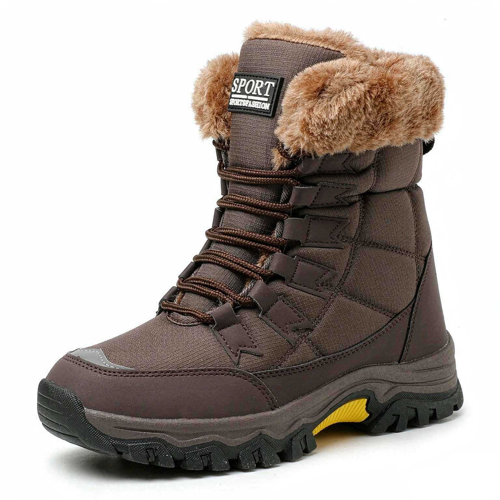 Men's and Women's Snow Boots: New Fall/Winter High-Top Warm Outdoor Cotton Boots with Fleece Lining, Extra-Thick, and Plus Sizes