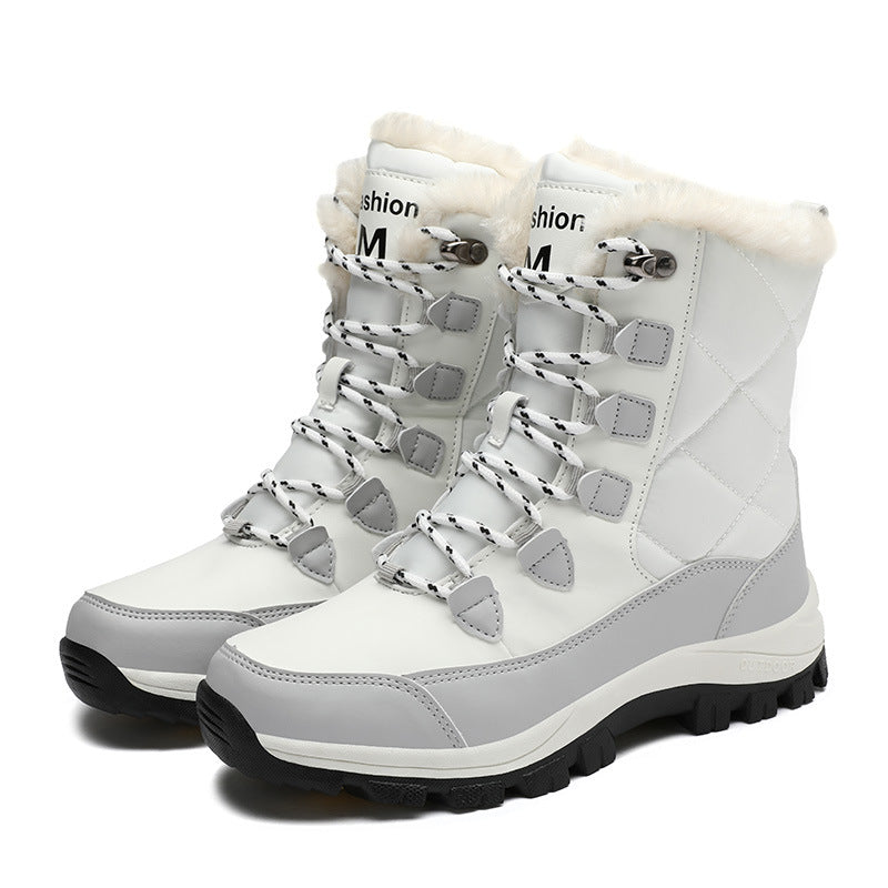 Winter Outdoor High-Top Fleece-Lined Warm Thick-Soled/ Snow Boots - New Fashionable Lightweight Cotton Boots for Women